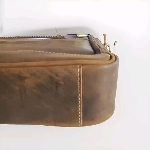 Luxorro Full-Grain Leather Laptop Bag Briefcase  for Men, 15.6-inch, Dark Brown - Picture 11 of 16